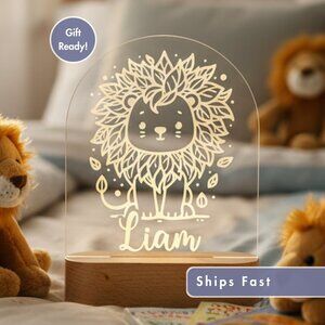 Personalized Lion Night Light – Custom LED Lion Baby Shower Gift